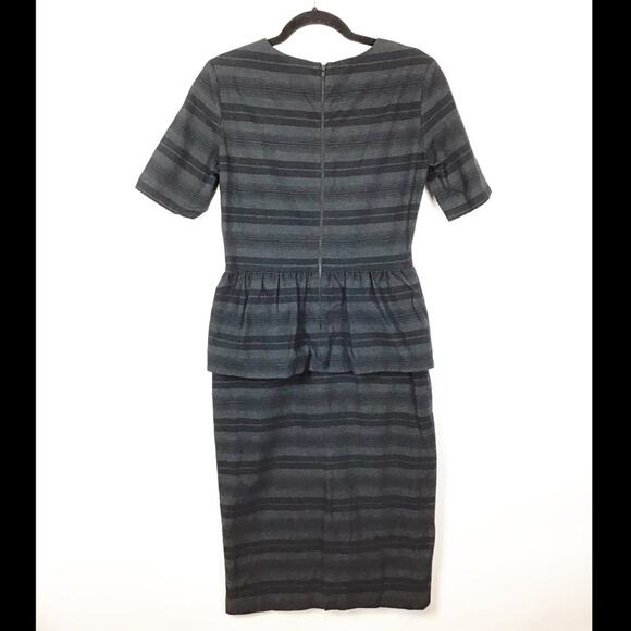 Steven Alan Selena short sleeve midi dress cotton peplum - Picture 5 of 9